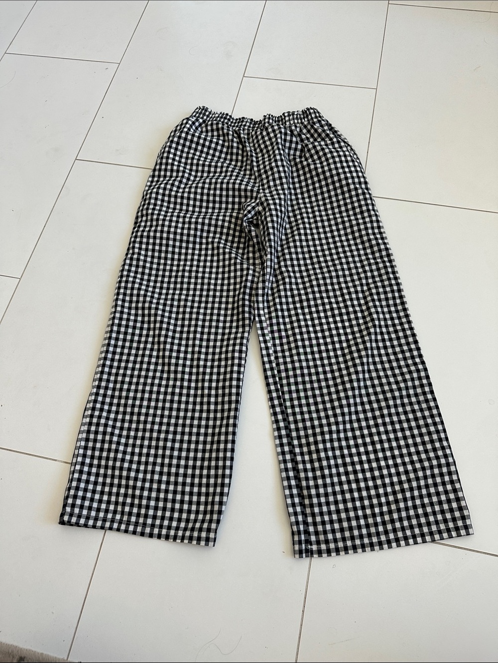 Paisley love Black & White Gingham Wide Leg Pants 12 girls